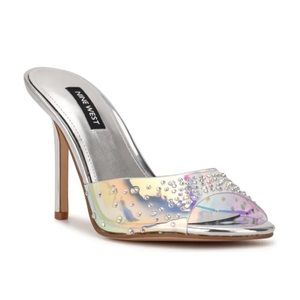 Iridescent Nine West Heels w/ rhinestones